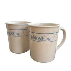 Corelle First Of Spring Pattern Round Handle Coffee Cup 3 3/4” vintage set of 2
